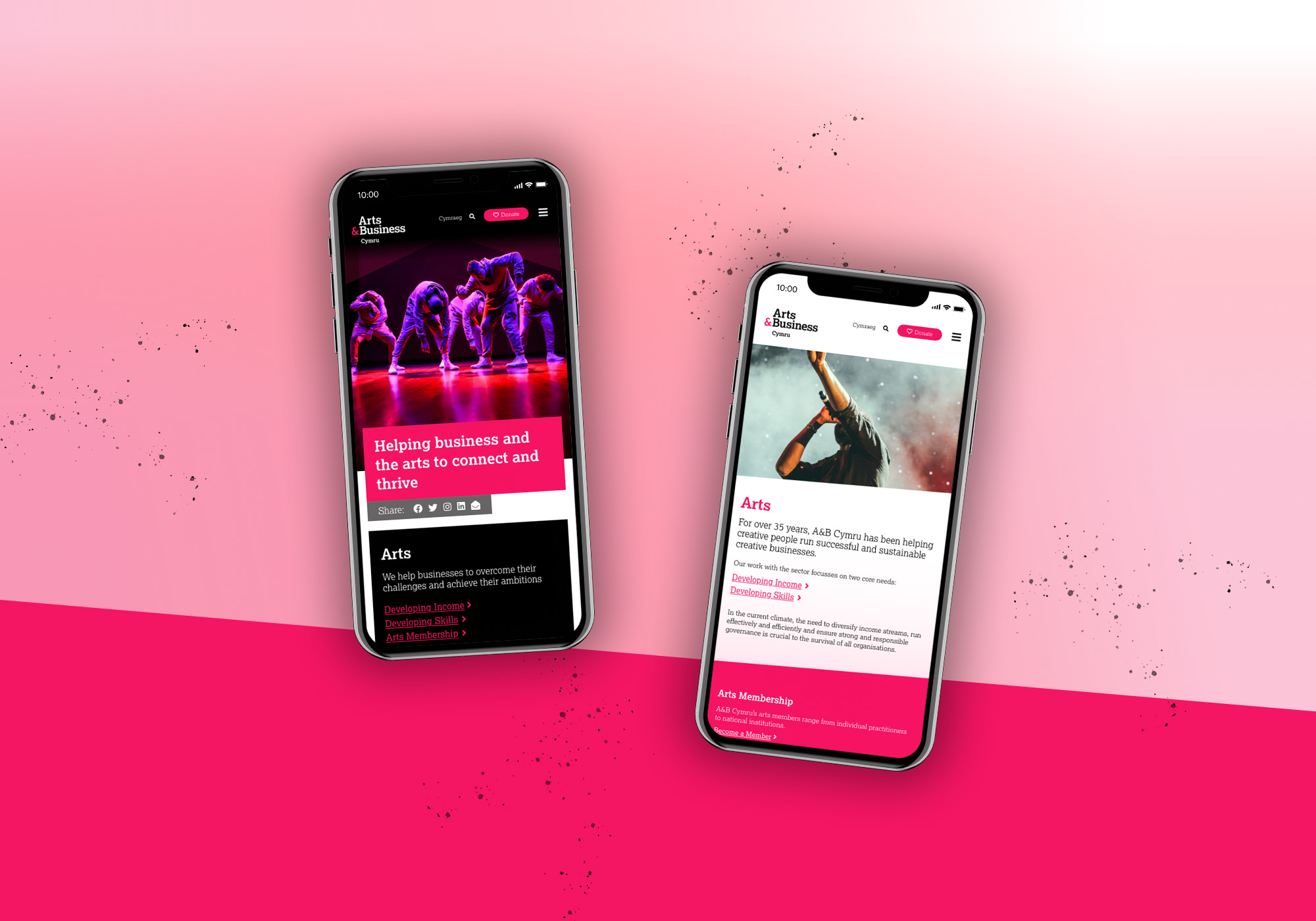 Arts & Business Cymru mobile site designs