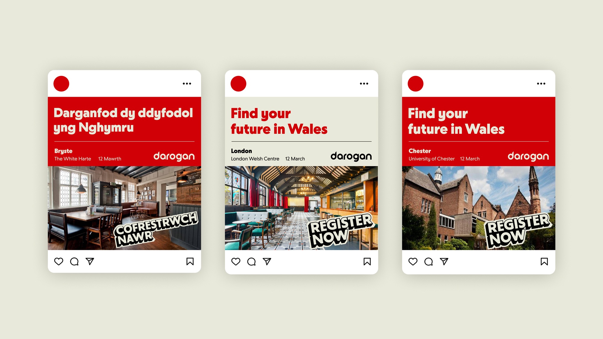 Postiadau cymdeithasol ar gyfer digwyddiadau